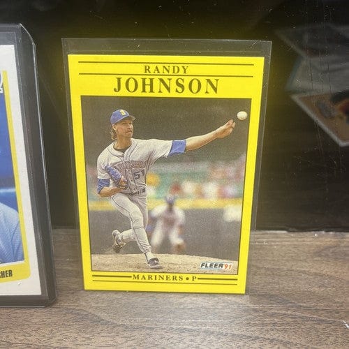Cheap Sneaks Footwear/Sports Cards Baseball Card Randy Johnson 2 Card Lot 1990 , 1991 Fleer Seattle Mariners