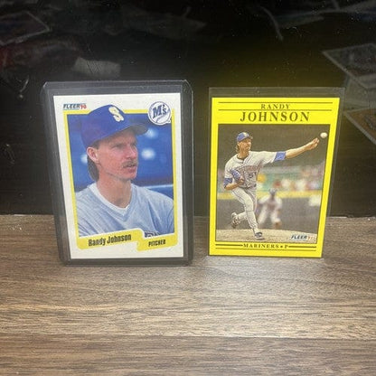 Cheap Sneaks Footwear/Sports Cards Baseball Card Randy Johnson 2 Card Lot 1990 , 1991 Fleer Seattle Mariners