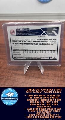 Cheap Sneaks Footwear/Sports Cards Baseball Card Randy Vasquez RC 2023 Topps Chrome Update #USC71 New York Yankees