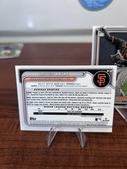 Cheap Sneaks Footwear/Sports Cards Baseball Card Rayner Arias 2024 Bowman Prospects #BP-127 San Francisco Giants