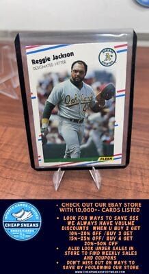 Cheap Sneaks Footwear/Sports Cards Baseball Card Reggie Jackson 1988 Fleer #283 Oakland Athletics