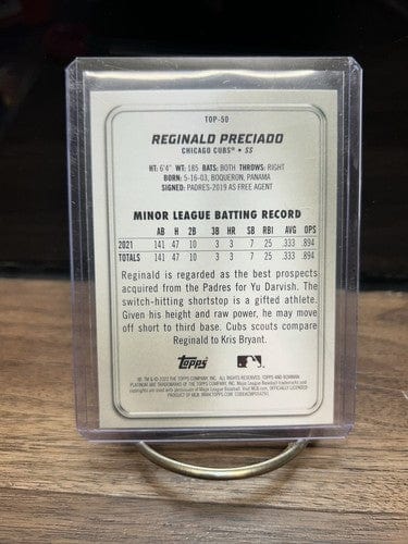 Cheap Sneaks Footwear/Sports Cards Baseball Card Reginald Preciado 2022  Bowman Platinum Chicago Cubs  Card Top-50 Cubs