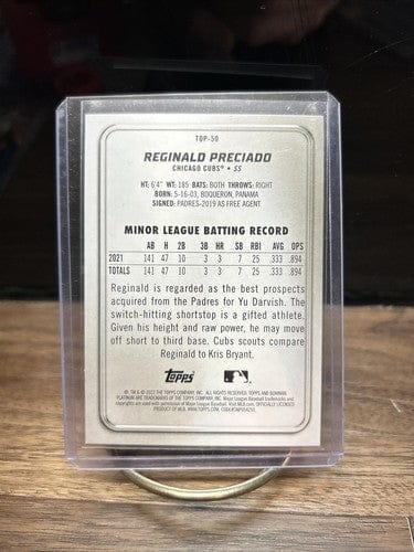 Cheap Sneaks Footwear/Sports Cards Baseball Card Reginald Preciado 2022 Bowman Platinum #TOP-50  ICE FOIL Parallel Cubs