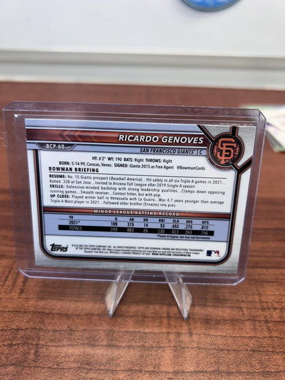 Cheap Sneaks Footwear/Sports Cards Baseball Card Ricardo Genoves 2022 Bowman Chrome Prospects #BCP-60 San Francisco Gia