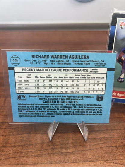 Cheap Sneaks Footwear/Sports Cards Baseball Card Rick Aguilera 1988 Donruss Baseball Card #446 New York Mets + Bonus Ca