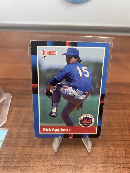 Cheap Sneaks Footwear/Sports Cards Baseball Card Rick Aguilera 1988 Donruss Baseball Card #446 New York Mets + Bonus Ca