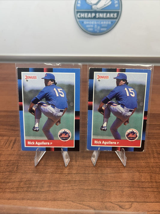 Cheap Sneaks Footwear/Sports Cards Baseball Card Rick Aguilera 1988 Donruss Baseball Card #446 New York Mets + Bonus Ca