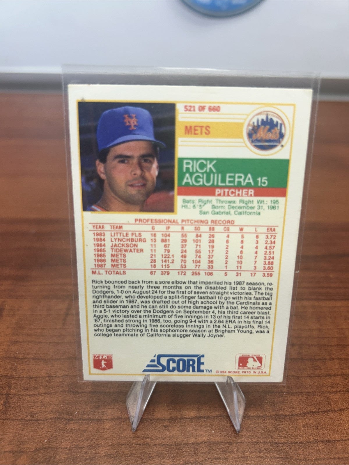 Cheap Sneaks Footwear/Sports Cards Baseball Card RICK AGUILERA NEW YORK METS #521 - SCORE NM-MT 1988