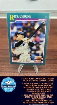 Cheap Sneaks Footwear/Sports Cards Baseball Card Rick Cerone 1991 Score #580 New York Yankees