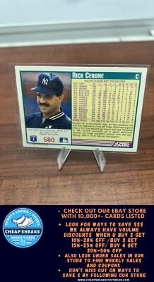 Cheap Sneaks Footwear/Sports Cards Baseball Card Rick Cerone 1991 Score #580 New York Yankees