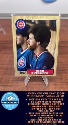 Cheap Sneaks Footwear/Sports Cards Baseball Card Rick Sutcliffe 1987 Topps #142 Chicago Cubs