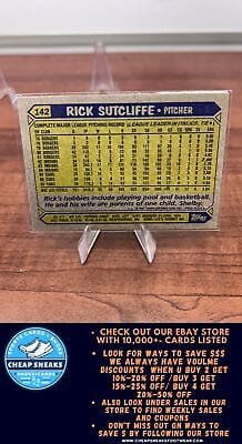 Cheap Sneaks Footwear/Sports Cards Baseball Card Rick Sutcliffe 1987 Topps #142 Chicago Cubs