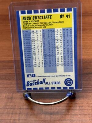 Cheap Sneaks Footwear/Sports Cards Baseball Card Rick Sutcliffe 1988 Fleer Baseball All-Stars #41 Chicago Cubs