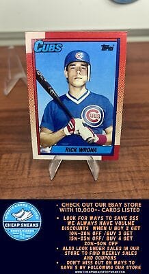 Cheap Sneaks Footwear/Sports Cards Baseball Card Rick Wrona 1990 Topps #187 Chicago Cubs