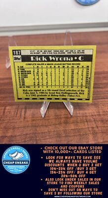 Cheap Sneaks Footwear/Sports Cards Baseball Card Rick Wrona 1990 Topps #187 Chicago Cubs