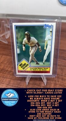 Cheap Sneaks Footwear/Sports Cards Baseball Card Rickey Henderson 1983 Topps #2 Oakland Athletics