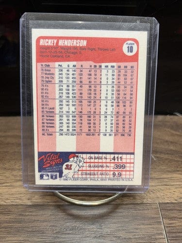 Cheap Sneaks Footwear/Sports Cards Baseball Card Rickey Henderson HOF 1990 Fleer Baseball Card #10 Oakland Athletics  A