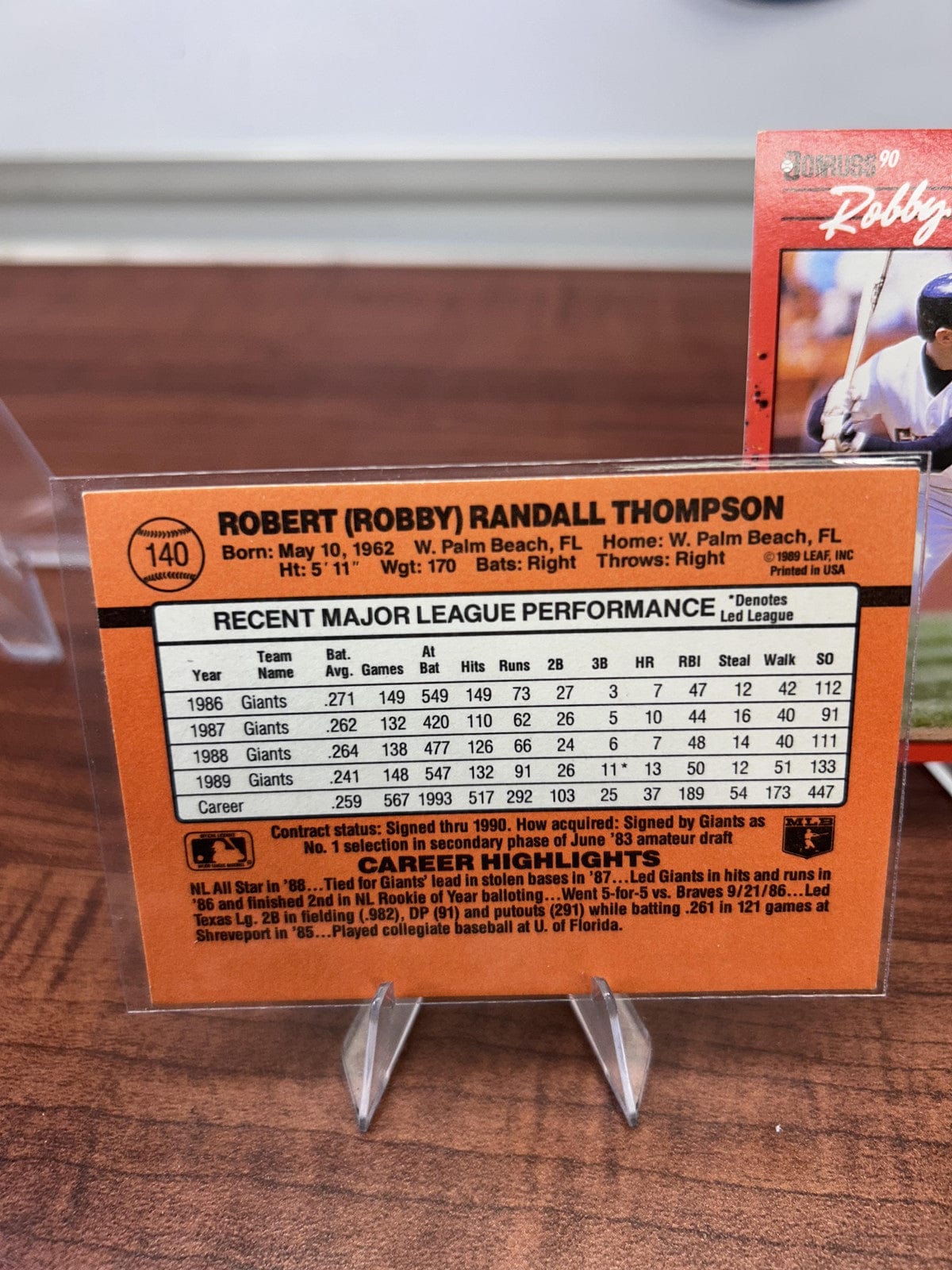 Cheap Sneaks Footwear/Sports Cards Baseball Card Robby Thompson 1990 Donruss #140 San Francisco Giants