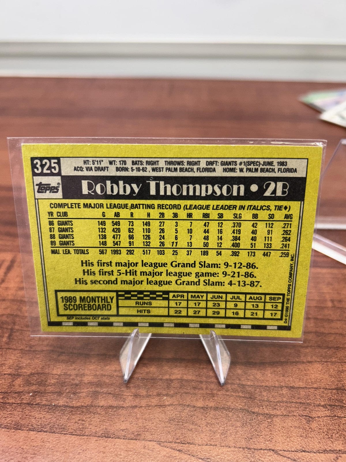 Cheap Sneaks Footwear/Sports Cards Baseball Card Robby Thompson 1990 Topps #325 San Francisco Giants