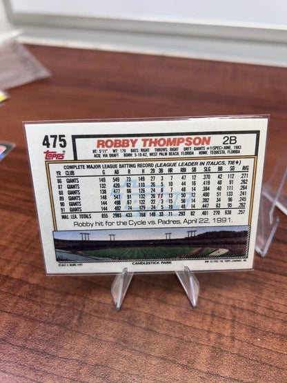 Cheap Sneaks Footwear/Sports Cards Baseball Card Robby Thompson 1992 Topps #475 San Francisco Giants