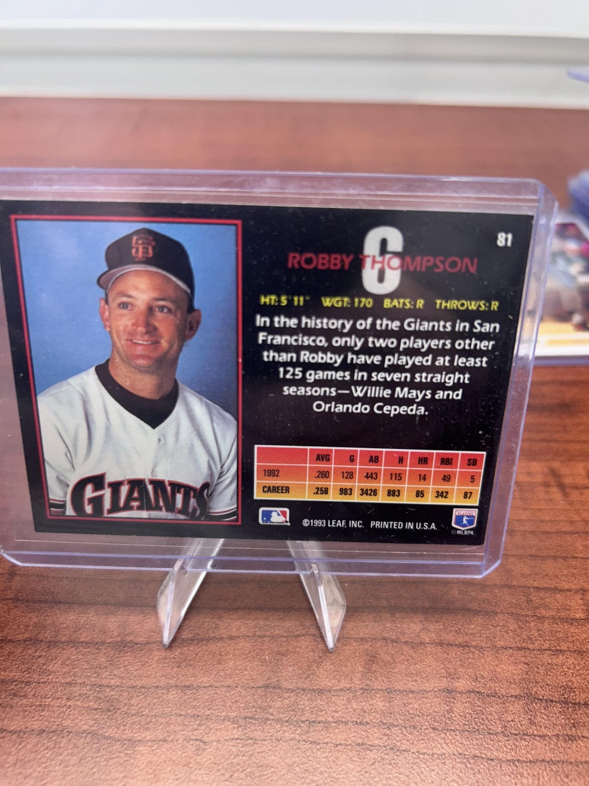 Cheap Sneaks Footwear/Sports Cards Baseball Card Robby Thompson 1993 Triple Play #81 San Francisco Giants