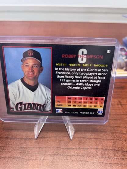 Cheap Sneaks Footwear/Sports Cards Baseball Card Robby Thompson 1993 Triple Play #81 San Francisco Giants