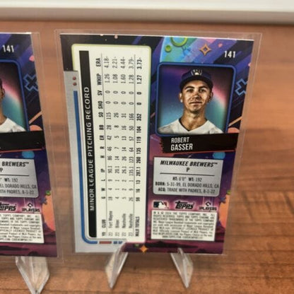 Cheap Sneaks Footwear/Sports Cards Baseball Card Robert Gasser (RC) 2024 Topps Cosmic Chrome Baseball #141 + Bonus Card