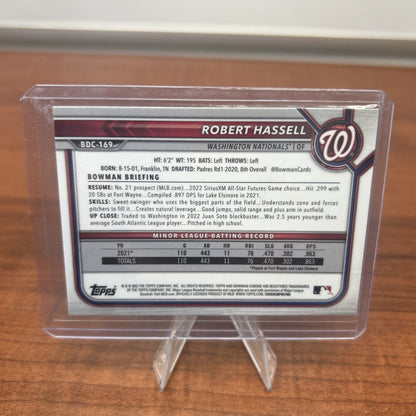 Cheap Sneaks Footwear/Sports Cards Baseball Card Robert Hassell Nationals 2022 Bowman Draft Chrome Sapphire #BDC-169