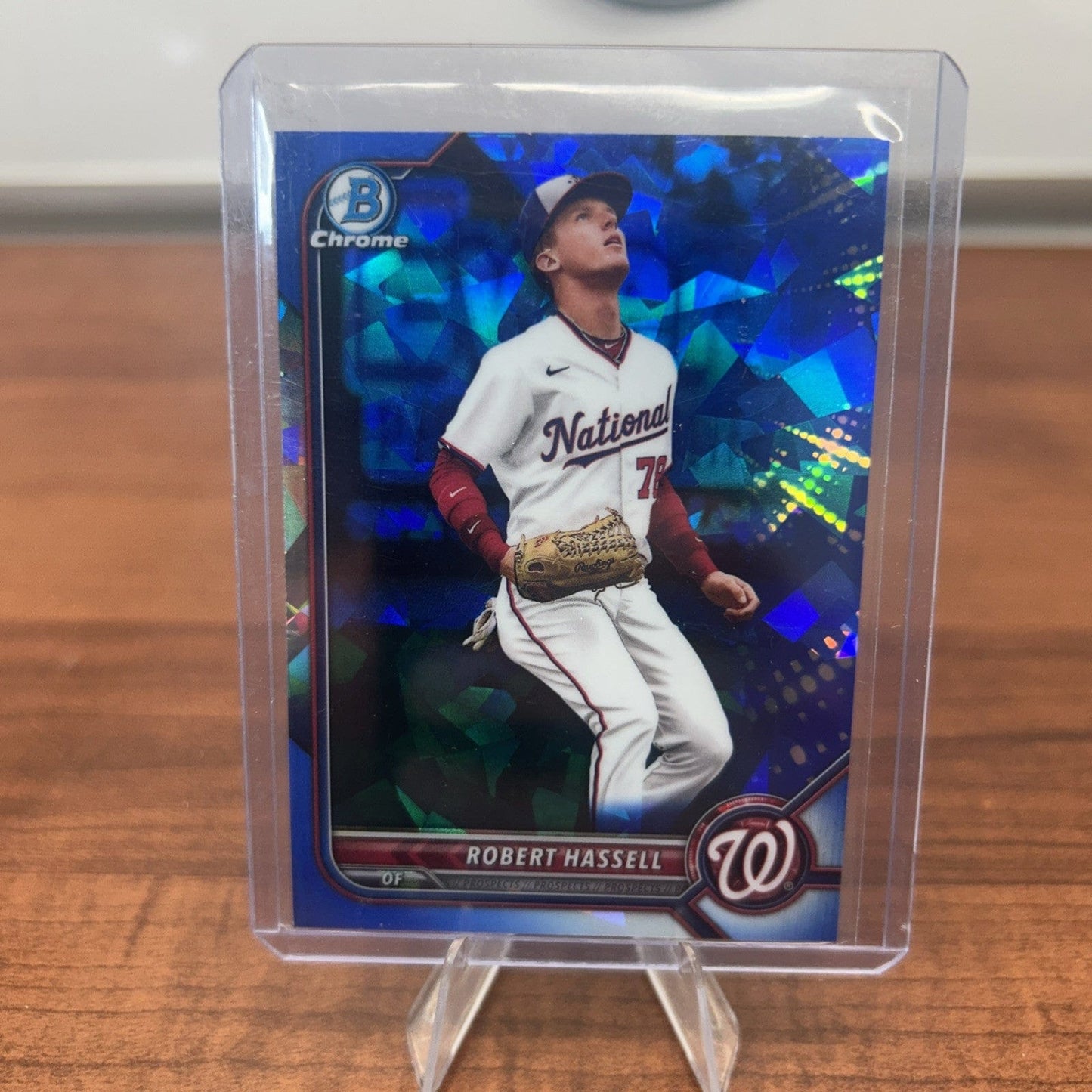 Cheap Sneaks Footwear/Sports Cards Baseball Card Robert Hassell Nationals 2022 Bowman Draft Chrome Sapphire #BDC-169