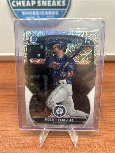 Cheap Sneaks Footwear/Sports Cards Baseball Card Robert Perez Jr 2023 1st Bowman Chrome Mojo Refractor  #BCP-124 Seattl