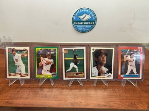 Cheap Sneaks Footwear/Sports Cards Baseball Card Roberto Alomar San Diego Padres 5 Card Lot 91 Upper Deck,90/91Topps/Sc