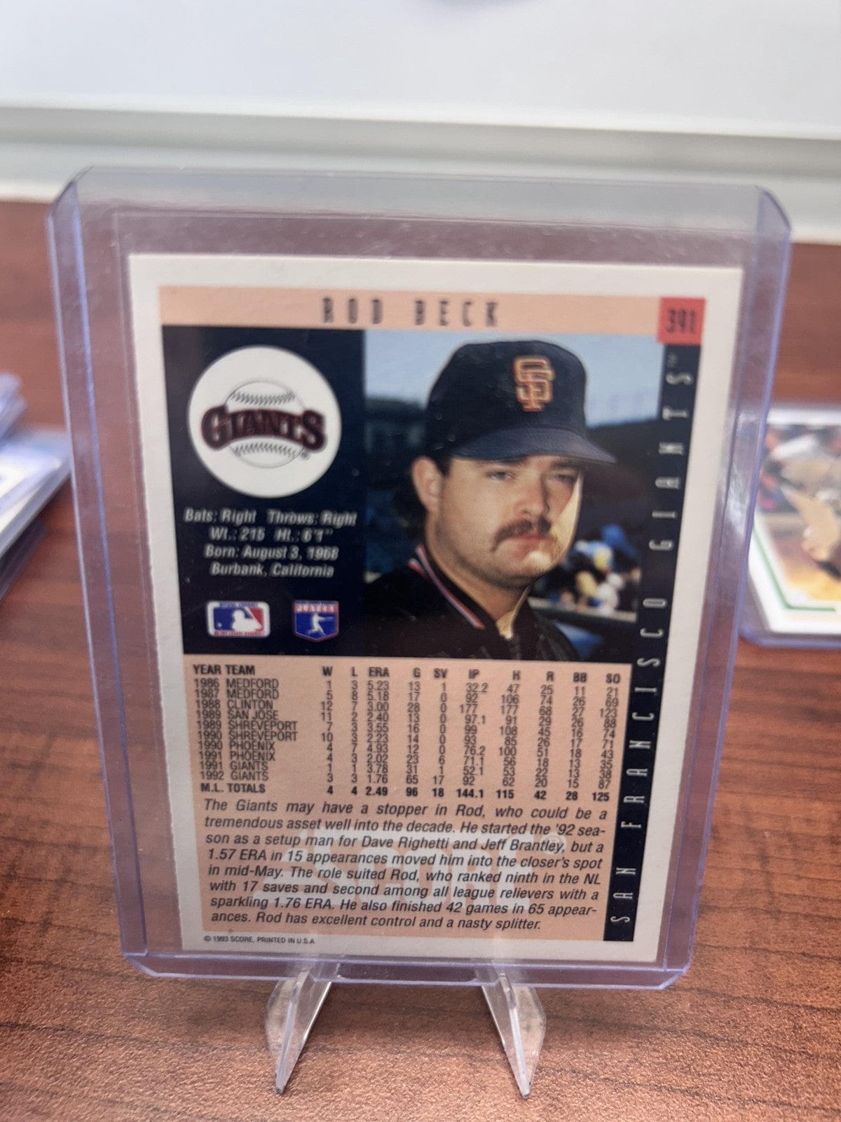 Cheap Sneaks Footwear/Sports Cards Baseball Card Rod Beck 1993 Score #391 San Francisco Giants