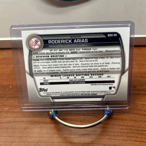 Cheap Sneaks Footwear/Sports Cards Baseball Card Roderick Arias 2023 Bowman Draft Chrome Refractor Card#BDC-49 New York