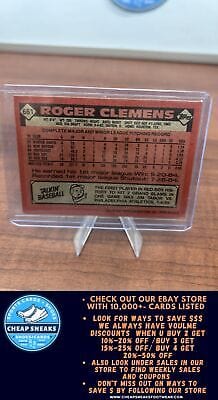 Cheap Sneaks Footwear/Sports Cards Baseball Card Roger Clemens 1986 Topps #661 Boston Red Sox