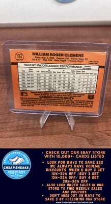 Cheap Sneaks Footwear/Sports Cards Baseball Card Roger Clemens 1990 Donruss #184c Boston Red Sox