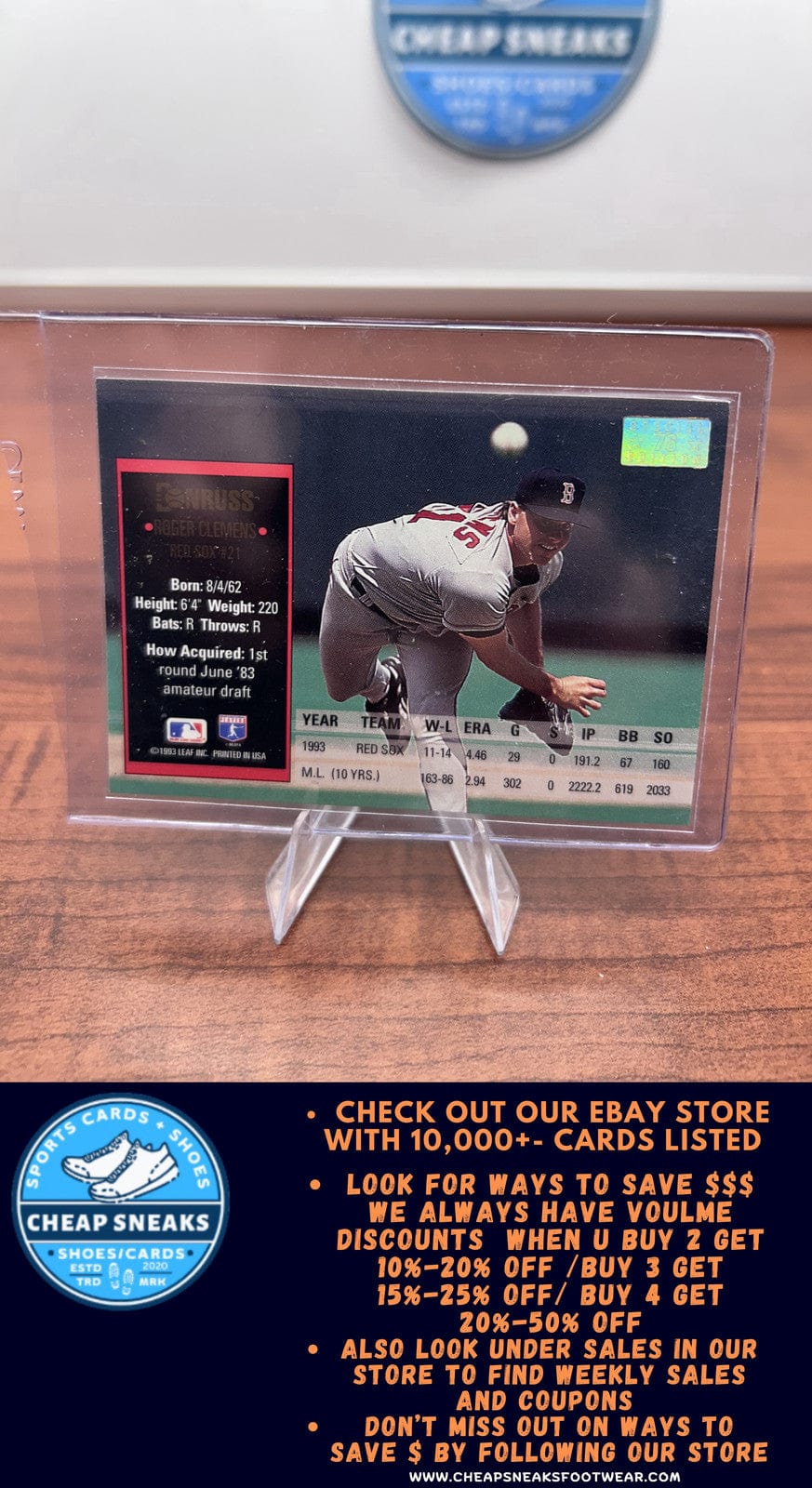 Cheap Sneaks Footwear/Sports Cards Baseball Card Roger Clemens 1994 Donruss Special Edition #76 Boston Red Sox