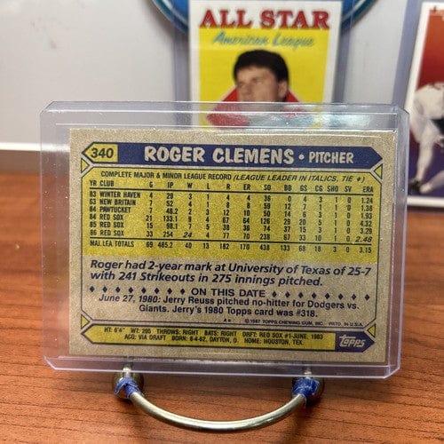 Cheap Sneaks Footwear/Sports Cards Baseball Card Roger Clemens Lot (3) Boston Red Sox 1987 Topps + 88 Topps A.S. + 90 U