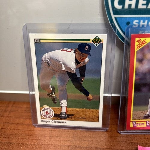 Cheap Sneaks Footwear/Sports Cards Baseball Card Roger Clemens Lot (3) Boston Red Sox 1990 Upperdeck+Fleer+Score