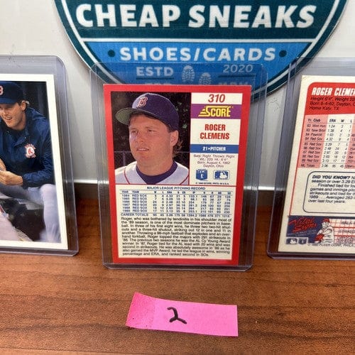 Cheap Sneaks Footwear/Sports Cards Baseball Card Roger Clemens Lot (3) Boston Red Sox 1990 Upperdeck+Fleer+Score