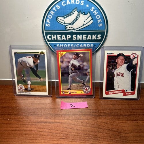 Cheap Sneaks Footwear/Sports Cards Baseball Card Roger Clemens Lot (3) Boston Red Sox 1990 Upperdeck+Fleer+Score