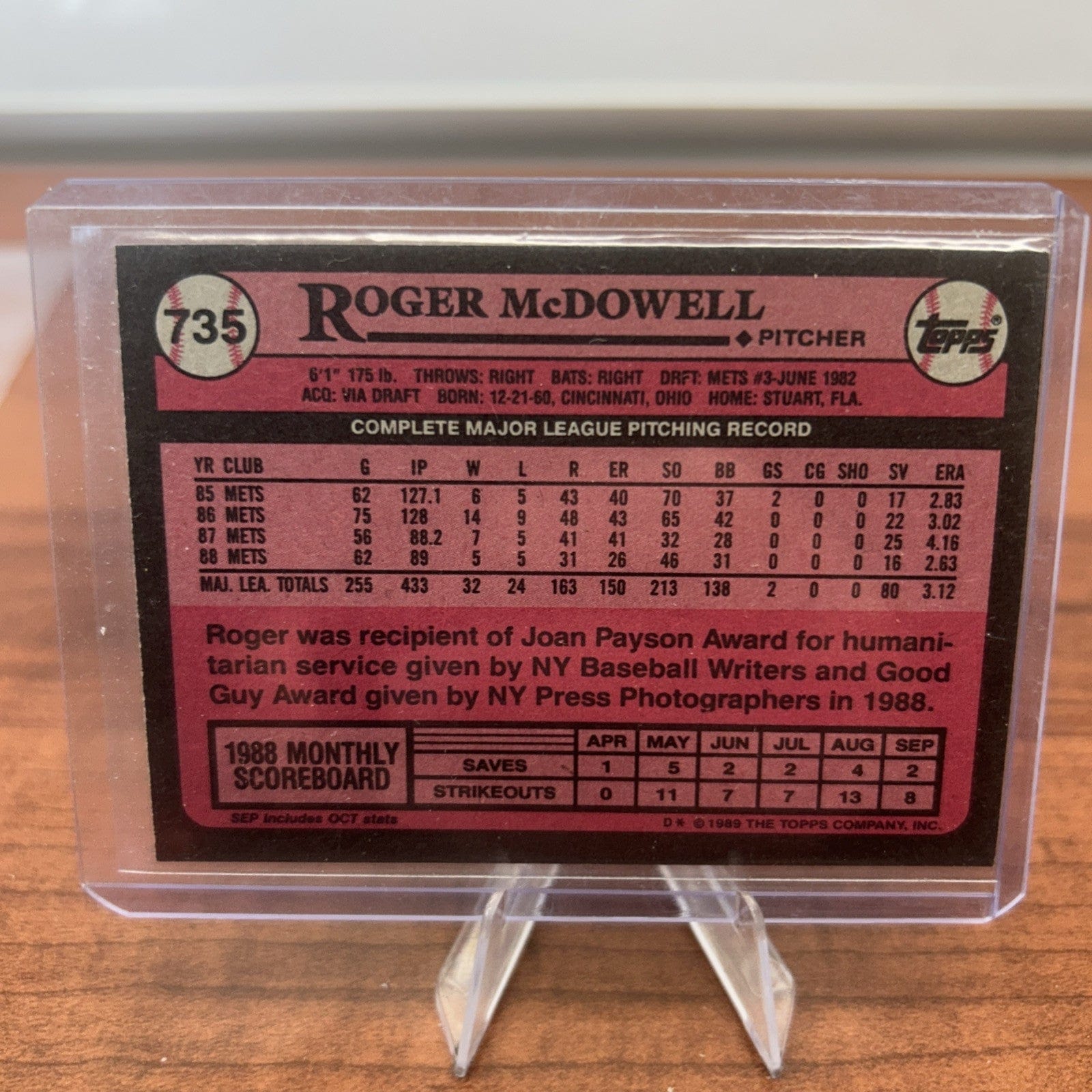 Cheap Sneaks Footwear/Sports Cards Baseball Card Roger McDowell 1989 Topps Baseball Card #735 New York Mets