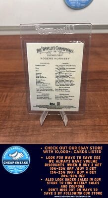Cheap Sneaks Footwear/Sports Cards Baseball Card Rogers Hornsby 2022 Topps Allen & Ginter #326 Chicago Cubs