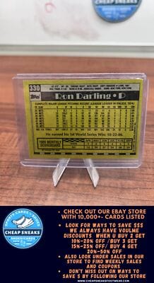 Cheap Sneaks Footwear/Sports Cards Baseball Card Ron Darling 1990 Topps #330 New York Mets