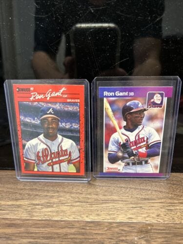 Cheap Sneaks Footwear/Sports Cards Baseball Card Ron Gant  Lot (2) 1989 Donruss +1990 Donruss Atlanta Braves