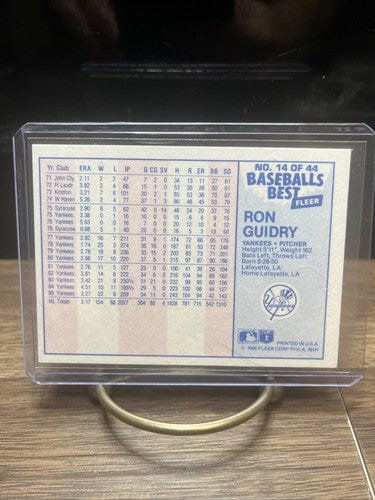 Cheap Sneaks Footwear/Sports Cards Baseball Card Ron Guidry New York Yankees 1986 Fleer Baseballs Best #14 Baseball Car