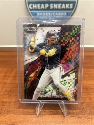 Cheap Sneaks Footwear/Sports Cards Baseball Card Ronald Acuna Jr 2024 Topps Finest Refractor #14. Atlanta Braves