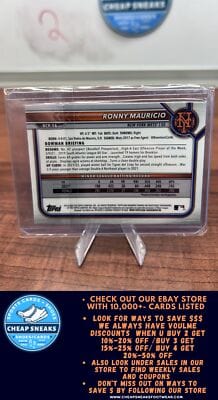 Cheap Sneaks Footwear/Sports Cards Baseball Card Ronny Mauricio 2022 Bowman Chrome Prospects #BCP-16 New York Mets
