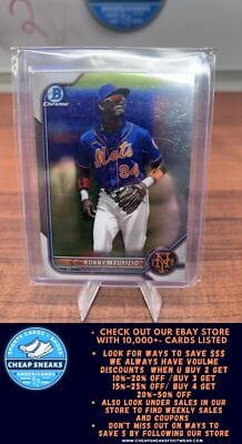 Cheap Sneaks Footwear/Sports Cards Baseball Card Ronny Mauricio 2022 Bowman Chrome Prospects #BCP-16 New York Mets