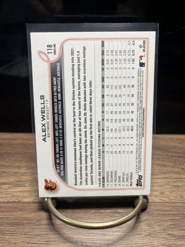 Cheap Sneaks Footwear/Sports Cards Baseball Card Rookie Alex Wells #118 Baltimore Orioles RC Baseball Card 2022 Topps S