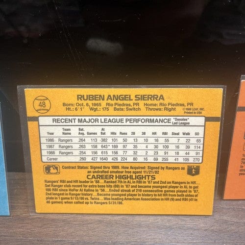 Cheap Sneaks Footwear/Sports Cards Baseball Card Ruben Sierra Texas Ranger 4 Card Lot 1988,1989, 1990 Donruss Lot